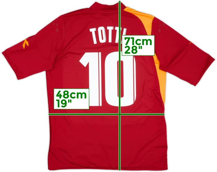 2005-06 Roma Home Shirt Totti #10 - 8/10 - (L)