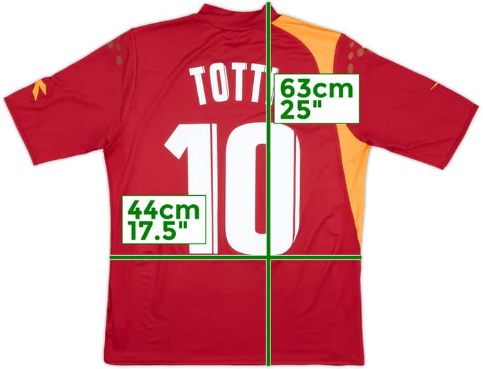 2005-06 Roma Home Shirt Totti #10 - 8/10 - (M)