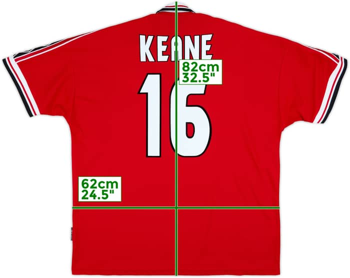 1998-00 Manchester United Home Shirt Keane #16 - 8/10 - (XXL)