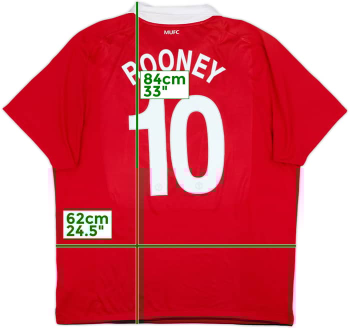 2010-11 Manchester United Home Shirt Rooney #10 - 7/10 - (XXL)