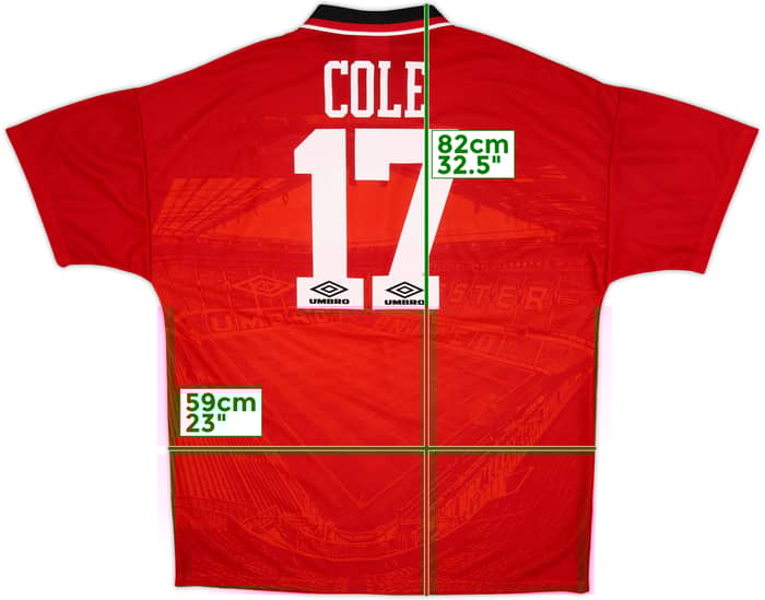 1994-96 Manchester United Home Shirt Cole #17 - 9/10 - (XL)