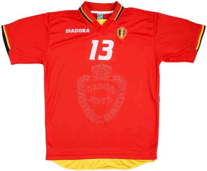 1996-98 Belgium Match Issue Home Shirt #13