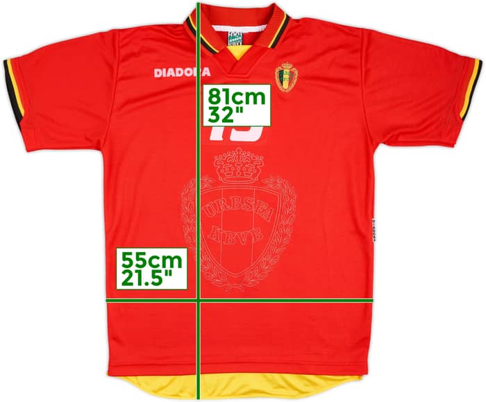 1996-98 Belgium Match Issue Home Shirt #13