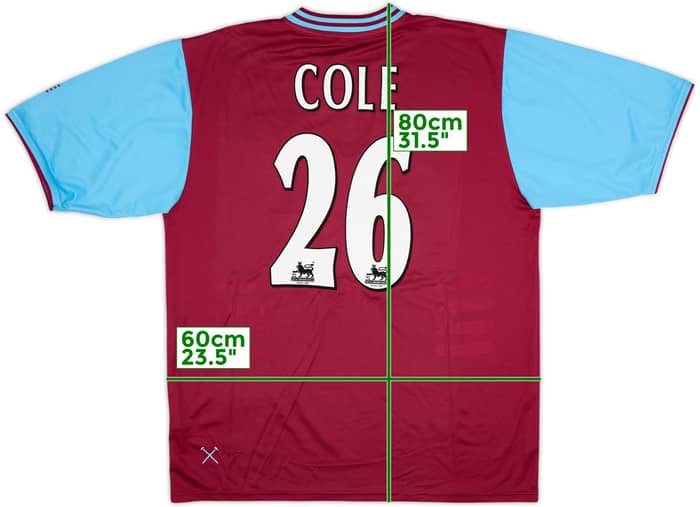 2001-03 West Ham Home Shirt Cole #26 - 8/10 - (XL)