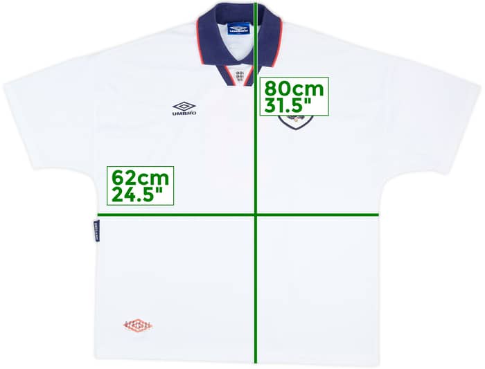 1994-95 England Match Issue Home Shirt #9 - 8/10 - (XXL)