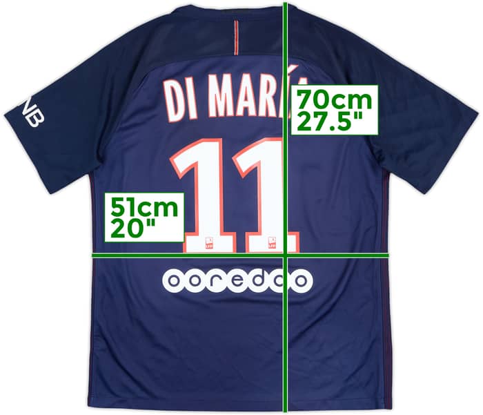 2016-17 Paris Saint-Germain Home Shirt DiMaria #11 - 7/10 - (L)