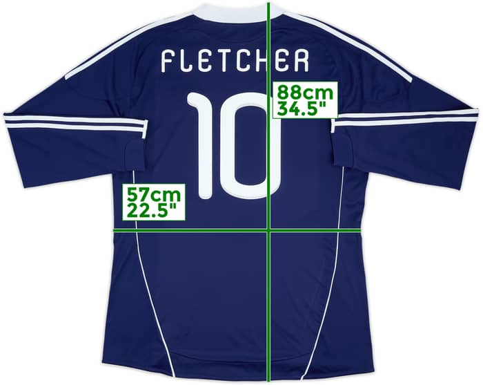 2010-11 Scotland Home L/S Shirt Fletcher #10 - 8/10 - (3XL)
