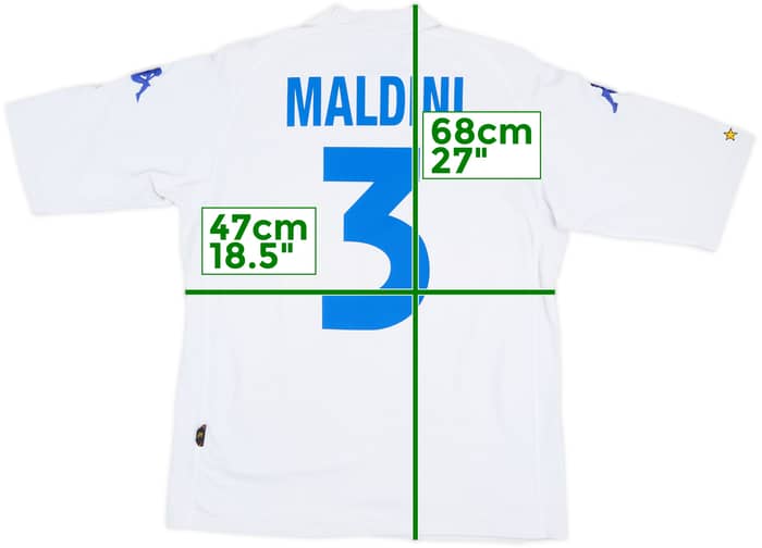 2000-01 Italy Away Shirt Maldini #3 - 7/10 - (XL)