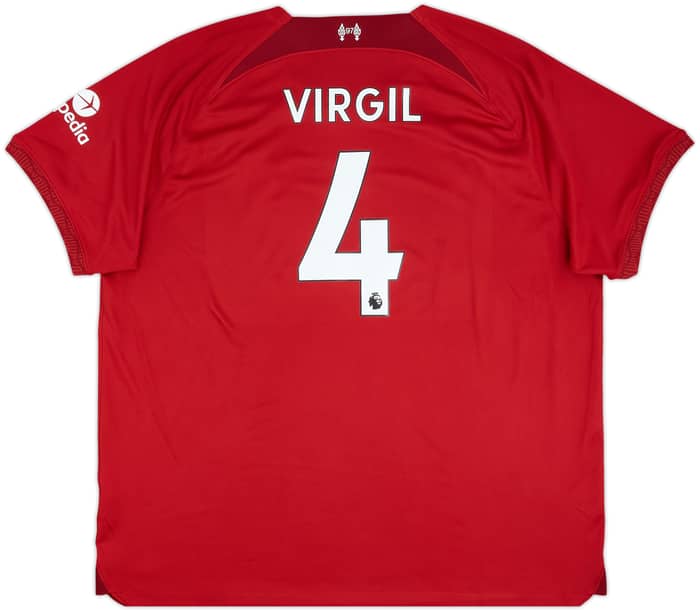 2022-23 Liverpool Home Shirt Virgil #4 - 9/10 - (3XL)