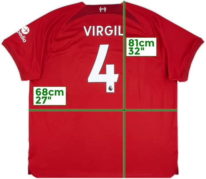 2022-23 Liverpool Home Shirt Virgil #4 - 9/10 - (3XL)