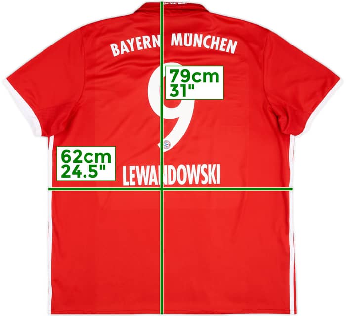 2016-17 Bayern Munich Home Shirt Lewandowski #9 - 6/10 - (XXL)