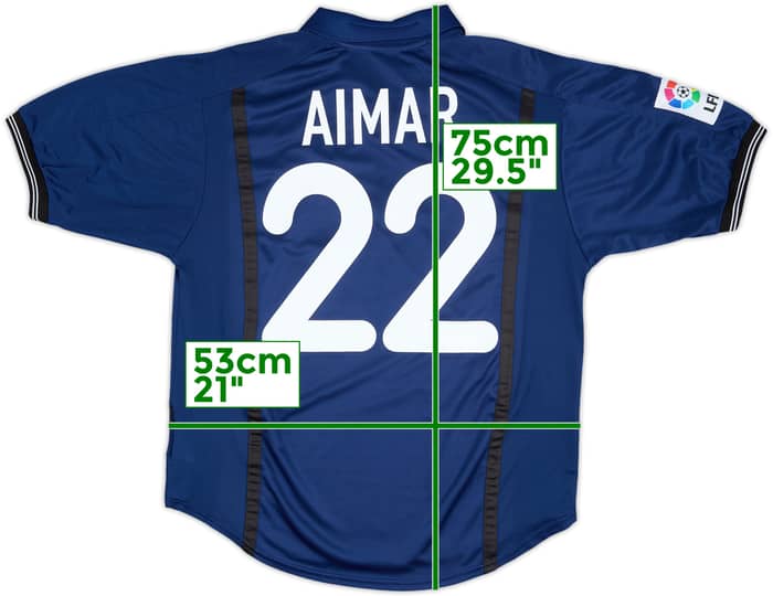 2000-01 Valencia Away Shirt Aimar #22 - 8/10 - (M)