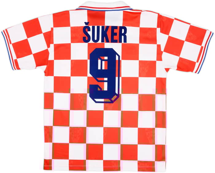 1996-98 Croatia Home Shirt Suker #9 - 7/10 - (L)