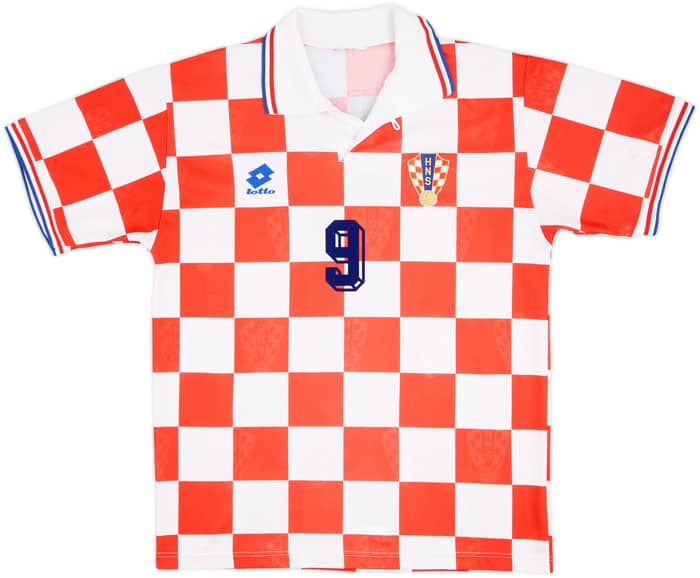 1996-98 Croatia Home Shirt Suker #9 - 7/10 - (L)