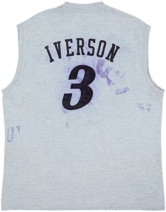 2000-06 Philadelphia 76ers Iverson #3 Champion Sleeveless Tee - 3/10 - (XL)