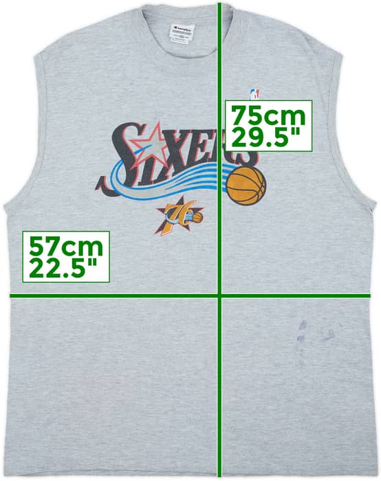 2000-06 Philadelphia 76ers Iverson #3 Champion Sleeveless Tee - 3/10 - (XL)