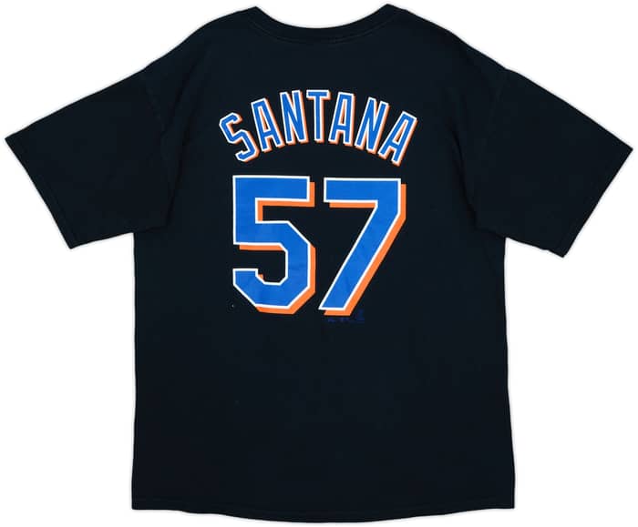 2008 New York Mets Santana #57 Majestic Tee - 7/10 - (L)