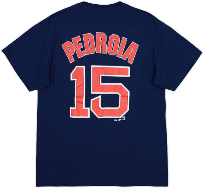 2012 Boston Red Sox Pedroia #15 Majestic Tee - 9/10 - (M)