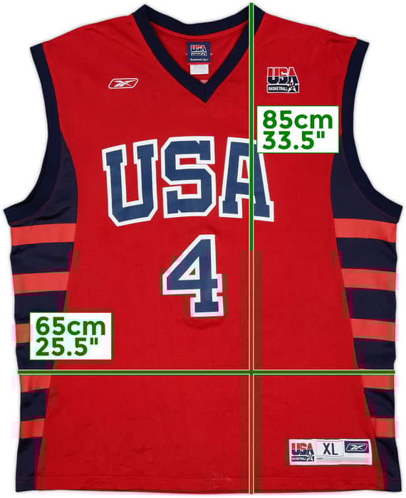 2004 USA Iverson #4 Reebok Alternate Jersey - 9/10 - (XL)