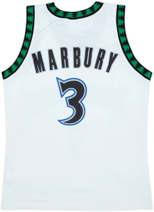 1996-99 Minnesota Timberwolves Marbury #3 Champion Home Jersey - 9/10 - (S)