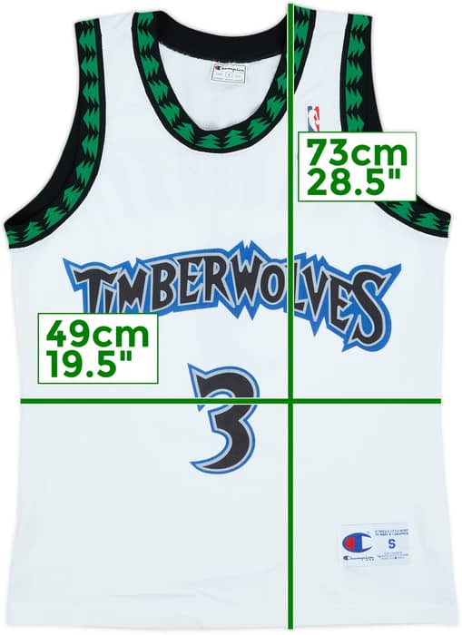 1996-99 Minnesota Timberwolves Marbury #3 Champion Home Jersey - 9/10 - (S)