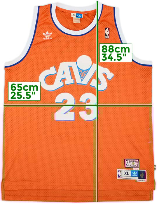 1986-87 Cleveland Cavaliers James #23 adidas Hardwood Classics Swingman Away Jersey - 4/10 - (XL)