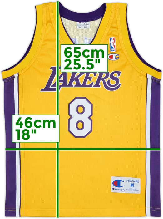 1999-06 LA Lakers Bryant #8 Champion Home Jersey - 6/10 - (M.Boys)