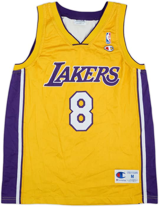 1999-06 LA Lakers Bryant #8 Champion Home Jersey - 6/10 - (M)