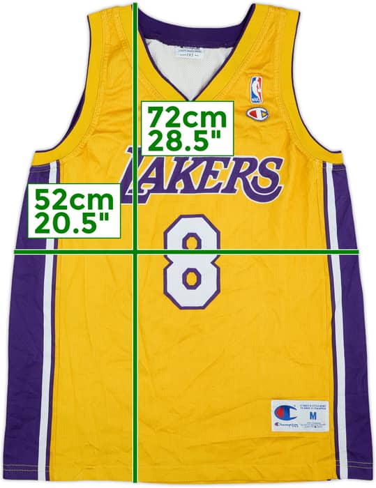 1999-06 LA Lakers Bryant #8 Champion Home Jersey - 6/10 - (M)
