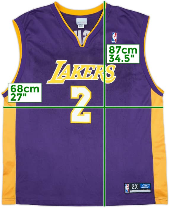 2002-04 LA Lakers Fisher #2 Reebok Away Jersey - 7/10 - (XXL)