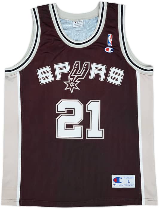 2002-10 San Antonio Spurs Duncan #21 Champion Away Jersey - 9/10 - (L)