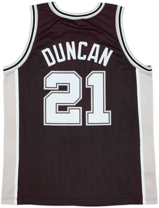 2002-10 San Antonio Spurs Duncan #21 Champion Away Jersey - 9/10 - (L)