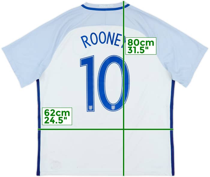2016-17 England Home Shirt Rooney #10 - 4/10 - (XXL)