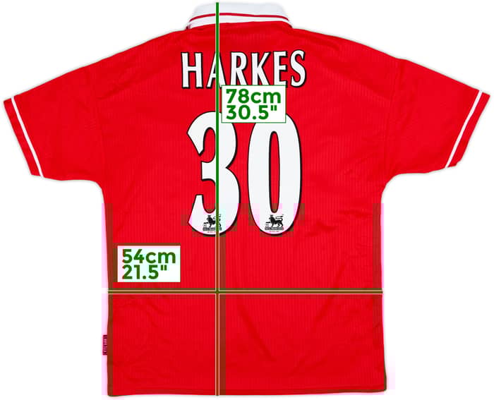 1998-00 Nottingham Forest Home Shirt Harkes #30 - 8/10 - (L)