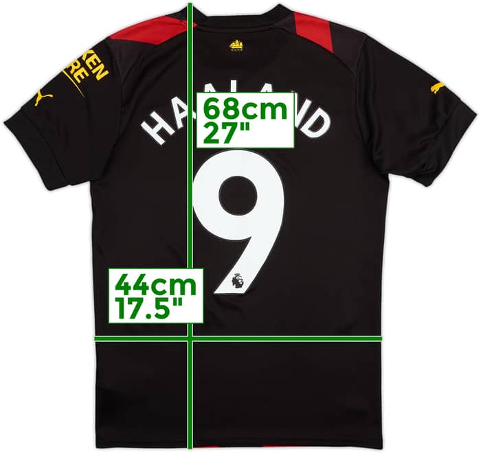 2022-23 Manchester City Away Shirt Haaland #9 - 7/10 - (S)