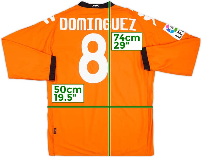2010-11 Valencia Player Issue Away L/S Shirt Dominguez #8 - 8/10 - (XL)