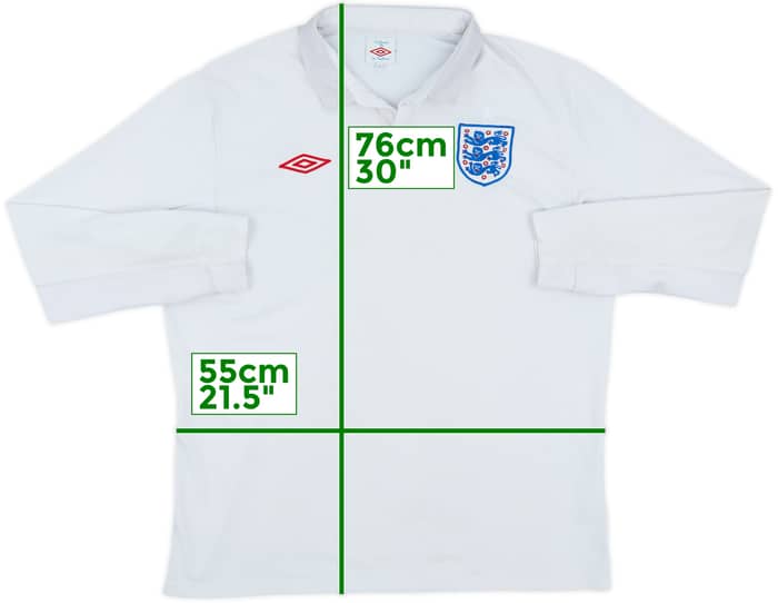 2009-10 England Home L/S Shirt - 5/10 - (XL)