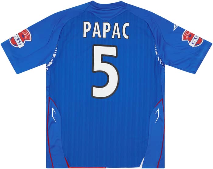 2007-08 Rangers Match Issue League Cup Final Home Shirt Papac #5