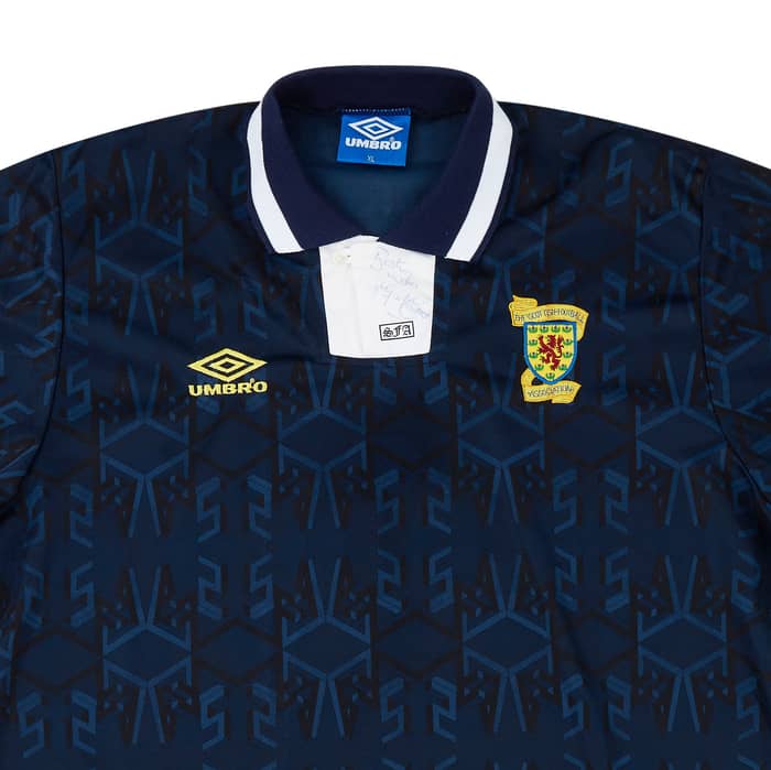 1992-93 Scotland Match Issue Signed Home Shirt #9 (McCoist)