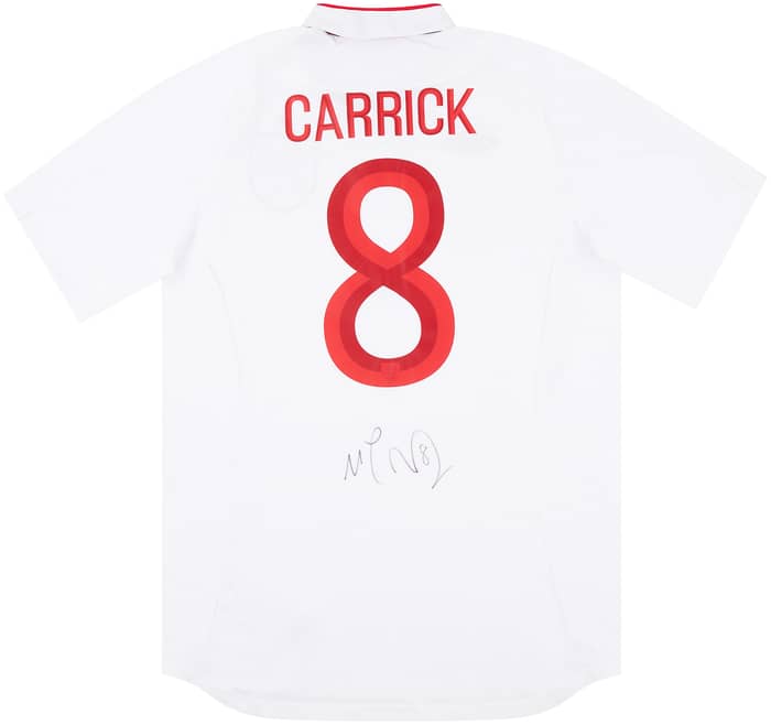 2013 England Match Issue Signed Home Shirt Carrick #8 (v Montenegro)