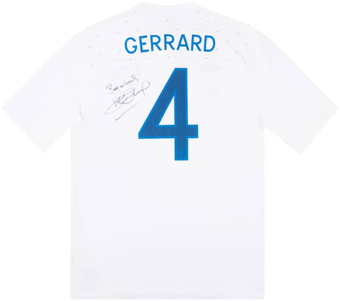 2010 England Match Issue Signed Home Shirt Gerrard #4 (v Bulgaria)