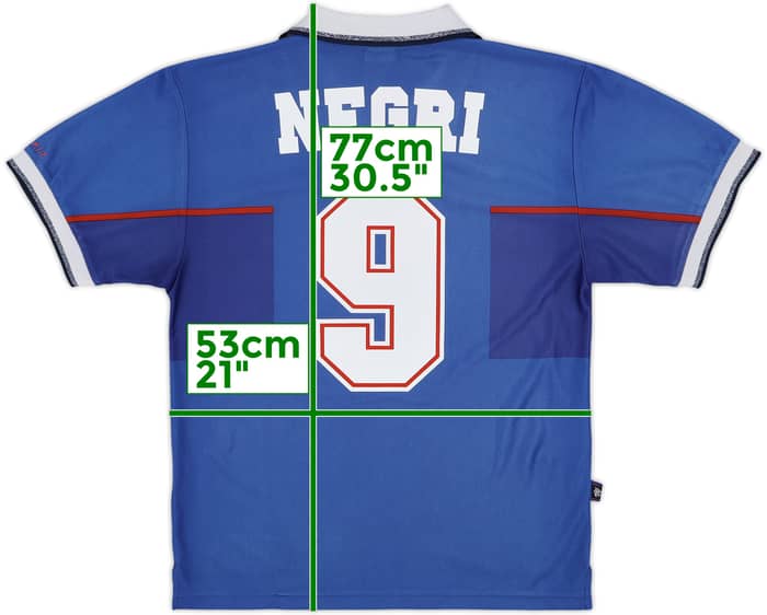1997-99 Rangers Home Shirt Negri #9 - 6/10 - (S)