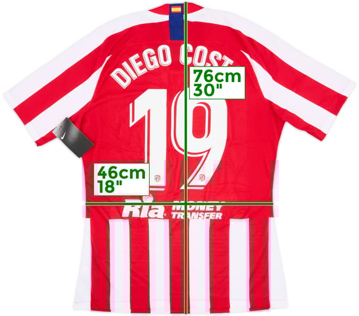 2019-20 Atletico Madrid Player Issue Domestic Home Shirt Diego Costa #19 (L)