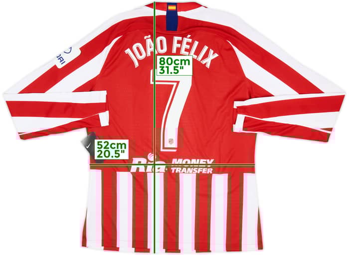 2019-20 Atletico Madrid Authentic Home L/S Shirt Joao Felix #7 (XL)