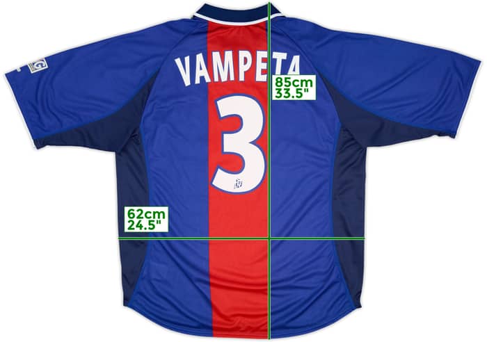 2000-01 Paris Saint-Germain Home Shirt Vampeta #3 - 7/10 - (XL)