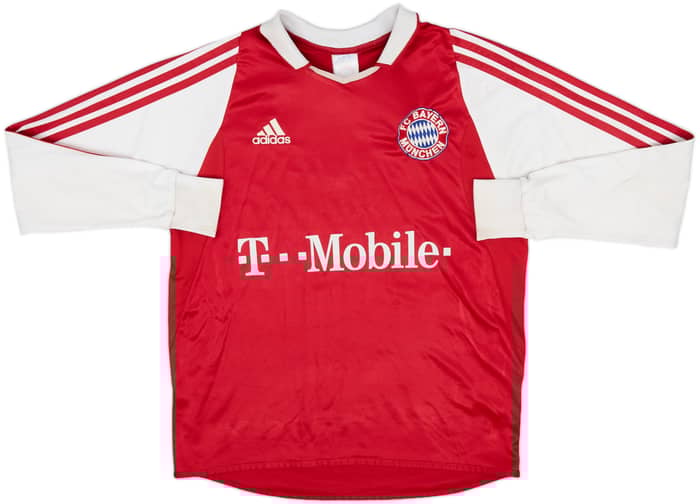 2003-04 Bayern Munich Home L/S Shirt - 7/10 - (XL.Boys)