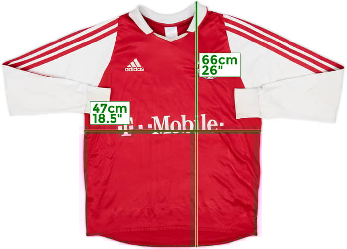 2003-04 Bayern Munich Home L/S Shirt - 7/10 - (XL.Boys)