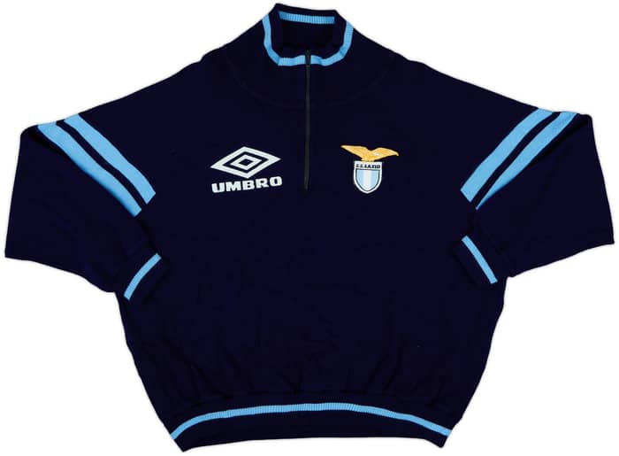 1992-94 Lazio Umbro Player Issue 1/4 Zip Cotton Track Jacket - 8/10 - (L)