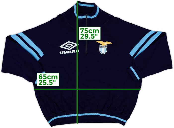 1992-94 Lazio Umbro Player Issue 1/4 Zip Cotton Track Jacket - 8/10 - (L)
