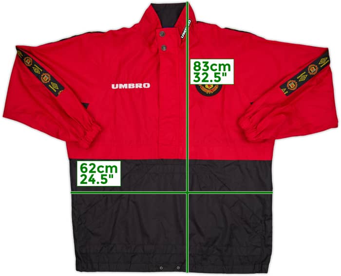 1996-97 Manchester United Umbro 1/2 Zip Drill Top - 8/10 - (Y)